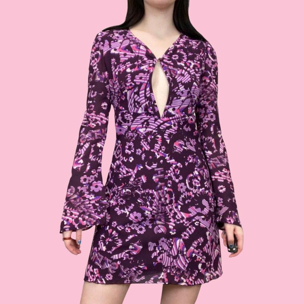 Hysteric Glamour Purple and Pink Mini Dress